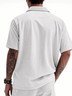 Men's Full Size Button Up Short Sleeve Shirt Plus Size