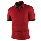 Men's Color Matching Polo Shirt Short-Sleeve Casual T-Shirt