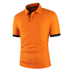 Men's Color Matching Polo Shirt Short-Sleeve Casual T-Shirt