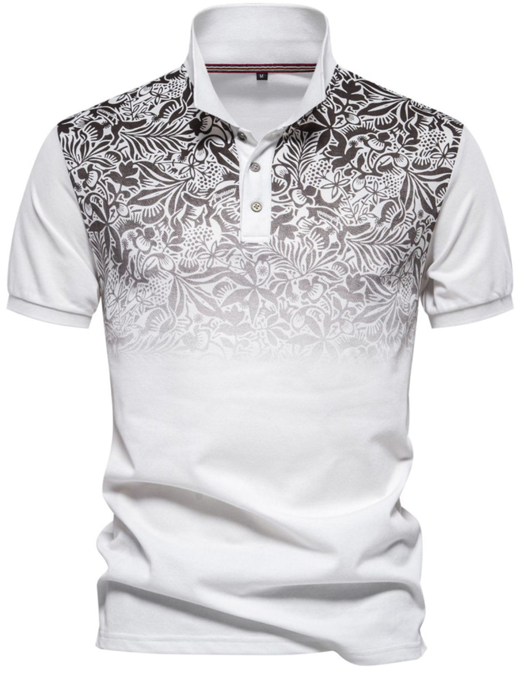 Men's Printed Collared Neck Short Sleeve Polo
