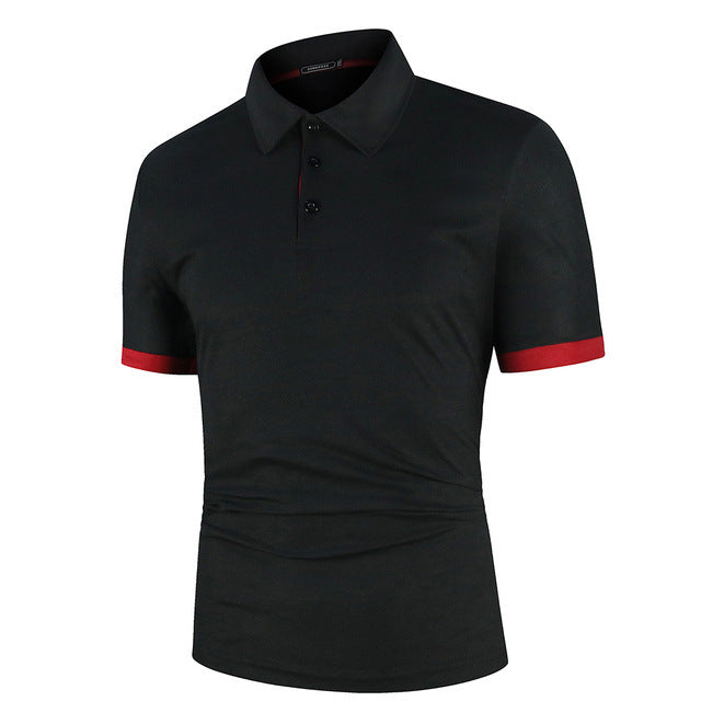 Men's Color Matching Polo Shirt Short-Sleeve Casual T-Shirt