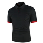 Men's Color Matching Polo Shirt Short-Sleeve Casual T-Shirt
