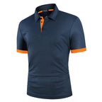 Men's Color Matching Polo Shirt Short-Sleeve Casual T-Shirt
