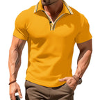 Men's V-Neck Button Business T-Shirt Versatile & Stylish
