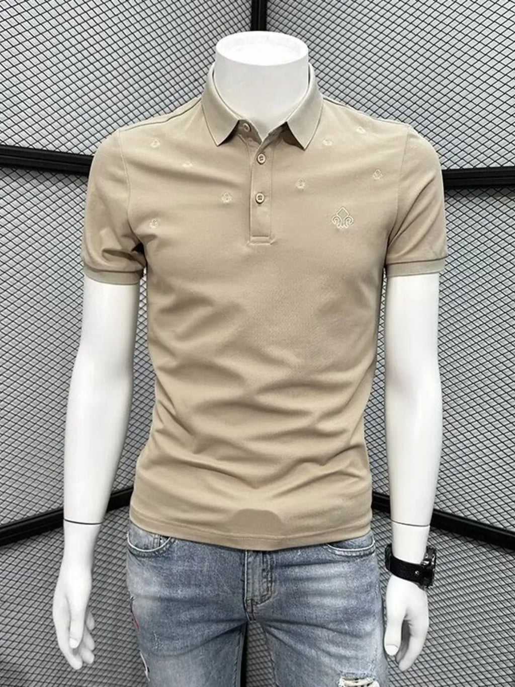 Men's Plus Size Button Detail Short Sleeve Polo