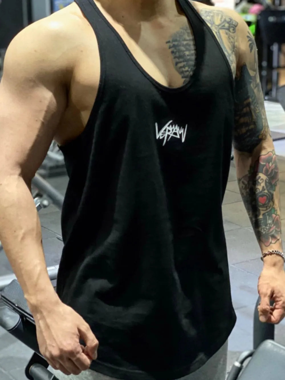 Men's Plus Size Round Neck Racerback Tank