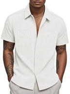 Men's Full Size Button Up Short Sleeve Shirt Plus Size