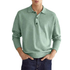 Men's Autumn Long Sleeve V-Neck Polo Shirt – Casual & Stylish
