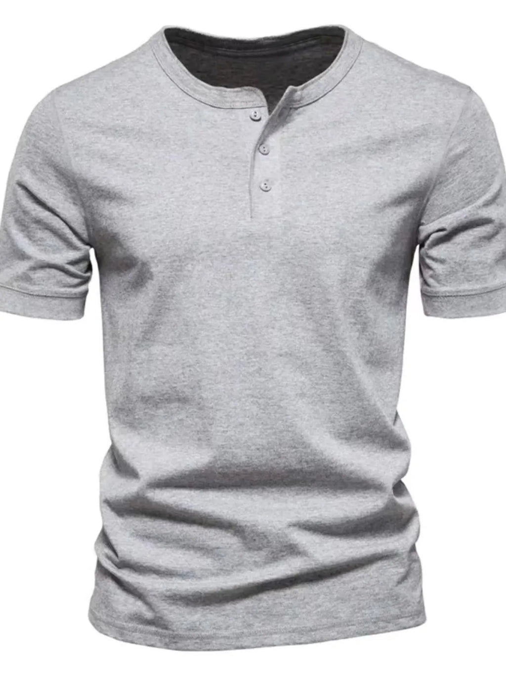 Men's Full Size Henley Style T-Shirt with Button Detail Plus Size