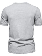 Men's Full Size Henley Style T-Shirt with Button Detail Plus Size