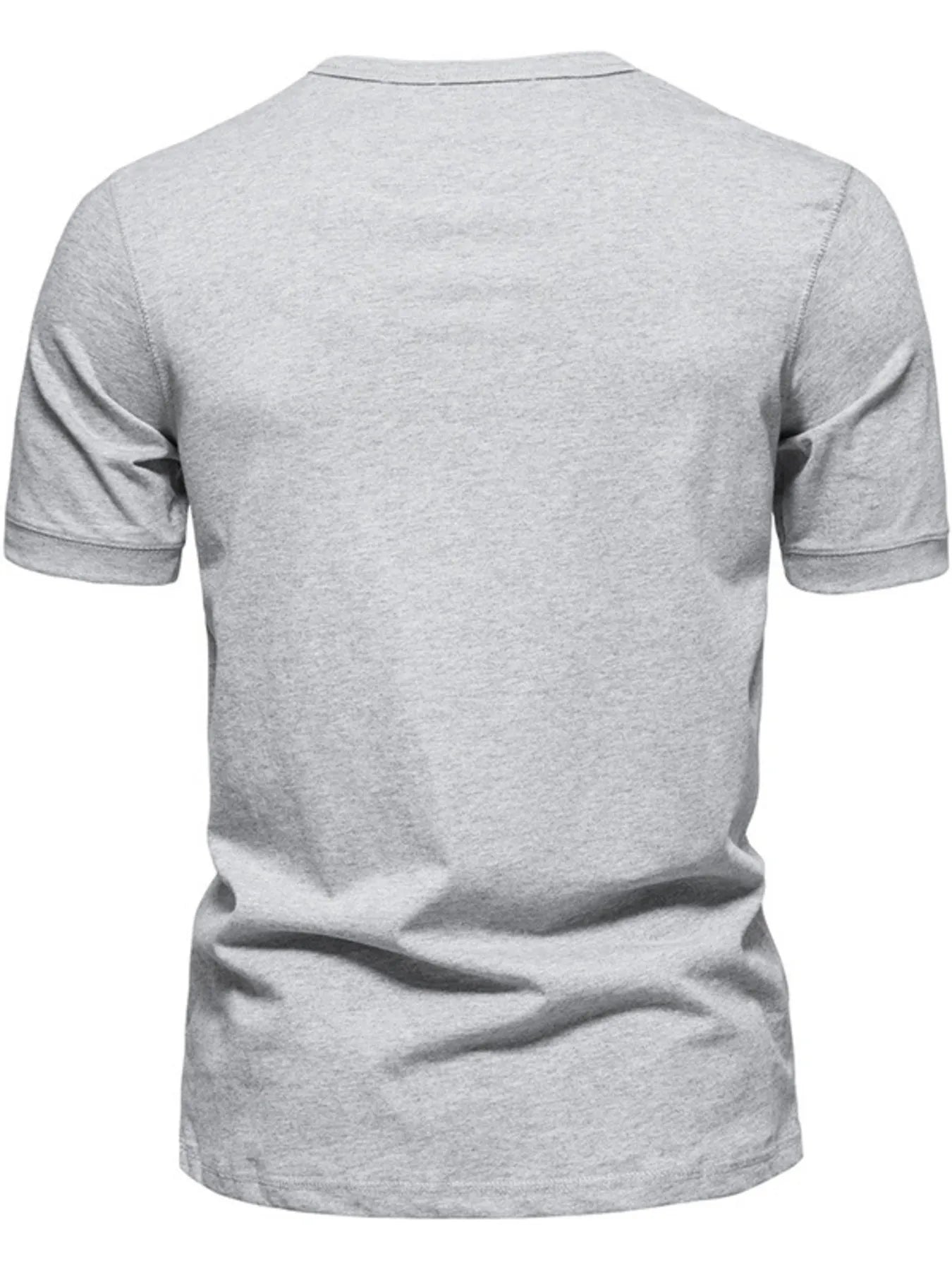 Men's Full Size Henley Style T-Shirt with Button Detail Plus Size