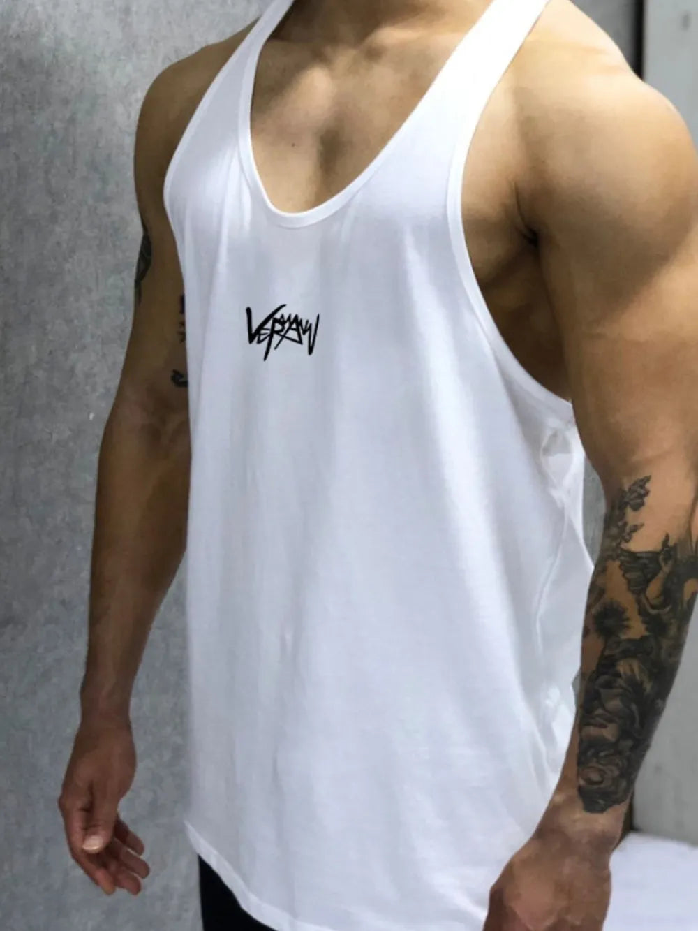 Men's Plus Size Round Neck Racerback Tank