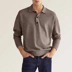 Men's Autumn Long Sleeve V-Neck Polo Shirt – Casual & Stylish