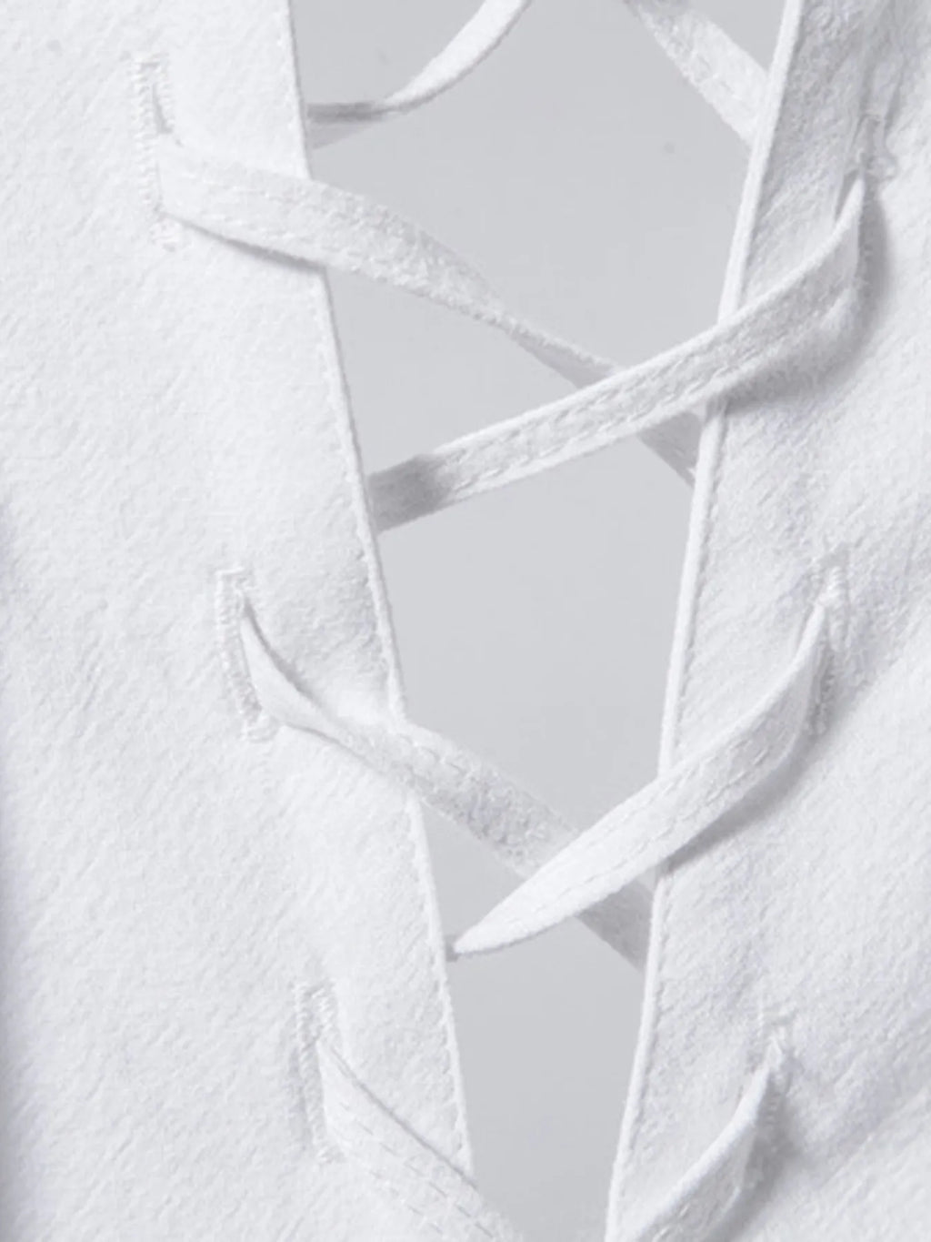 Men's Lace Up Long Sleeve Blouse