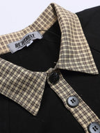 Men's Checkered Collar Accent Short Sleeve Polo