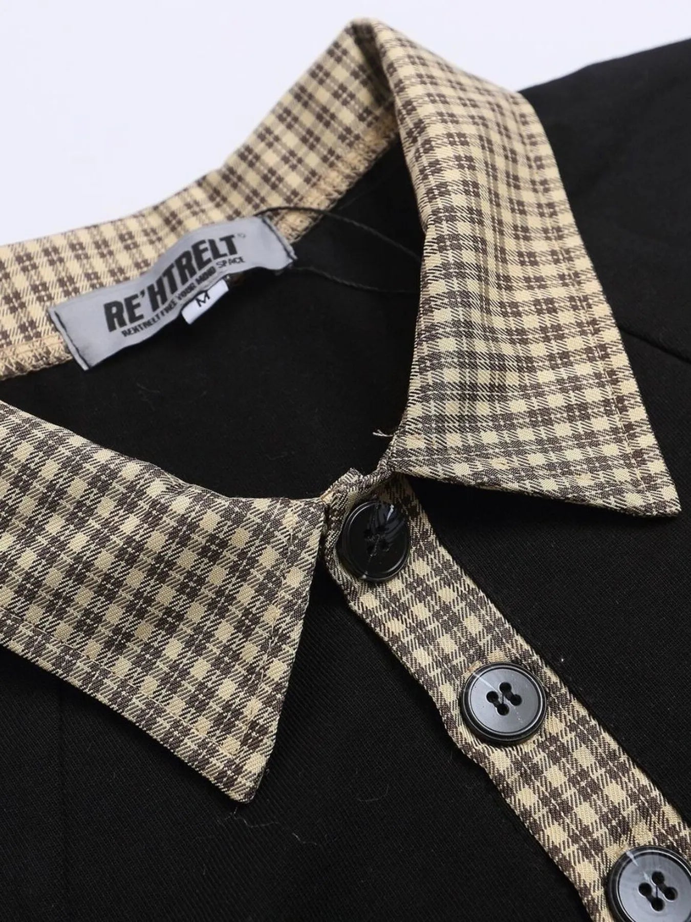 Men's Checkered Collar Accent Short Sleeve Polo