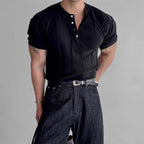 Vertical Stripes Slim Fit Business Ice Silk T-shirt