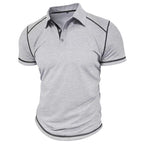 Men's Lapel Contrast Color Short Sleeve Polo Shirt