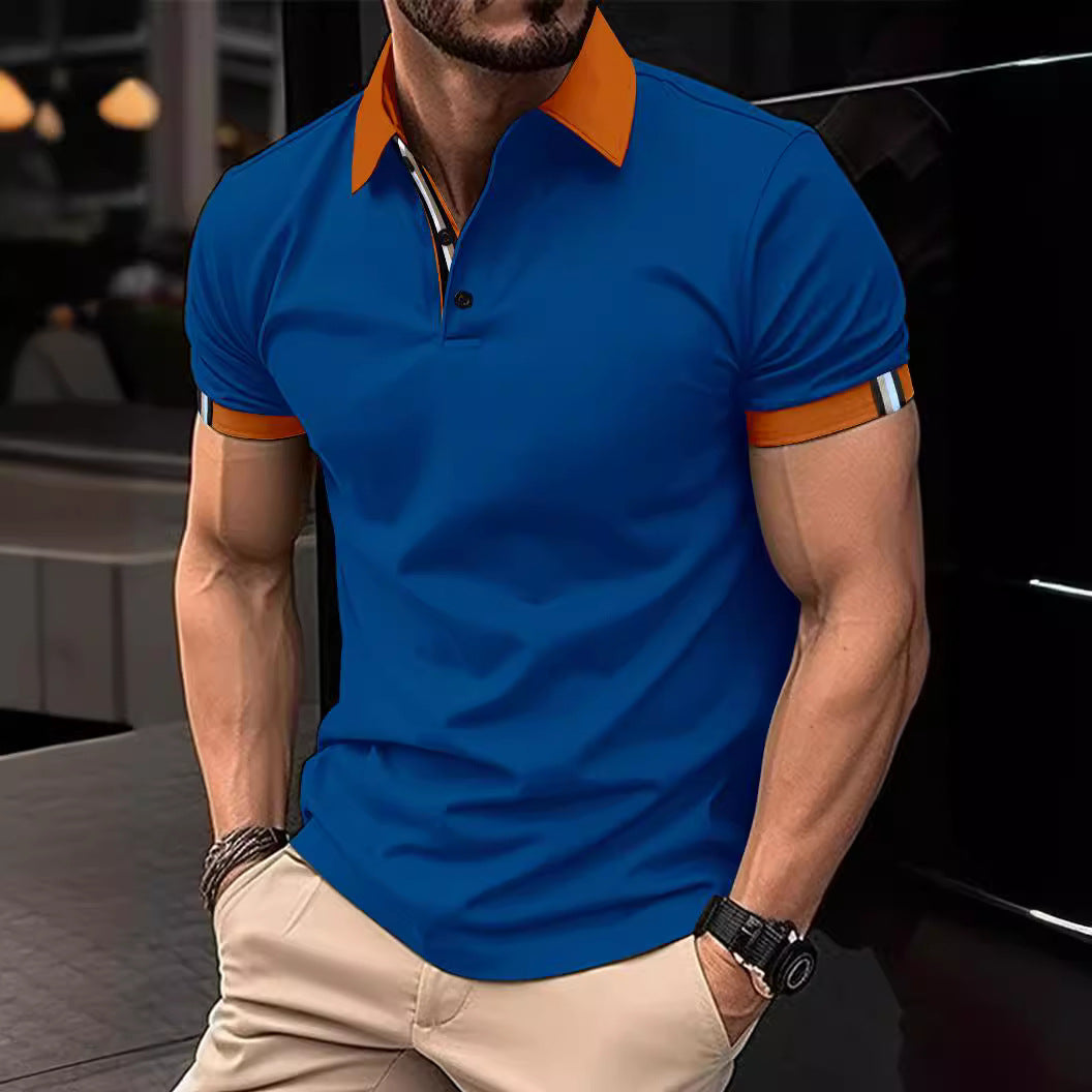 Men's Casual Button-Up Solid Color Short Sleeve Shirt