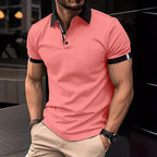 Men's Casual Button-Up Solid Color Short Sleeve Shirt