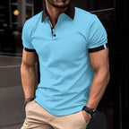 Men's Casual Button-Up Solid Color Short Sleeve Shirt