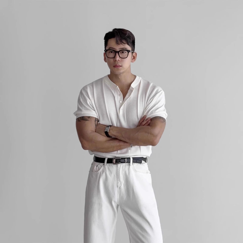 Vertical Stripes Slim Fit Business Ice Silk T-shirt