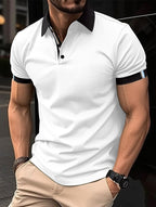Men's Casual Button-Up Solid Color Short Sleeve Shirt