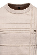 Men's Round Neck Striped Sweater