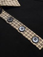 Men's Checkered Collar Accent Short Sleeve Polo
