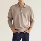 Men's Autumn Long Sleeve V-Neck Polo Shirt – Casual & Stylish