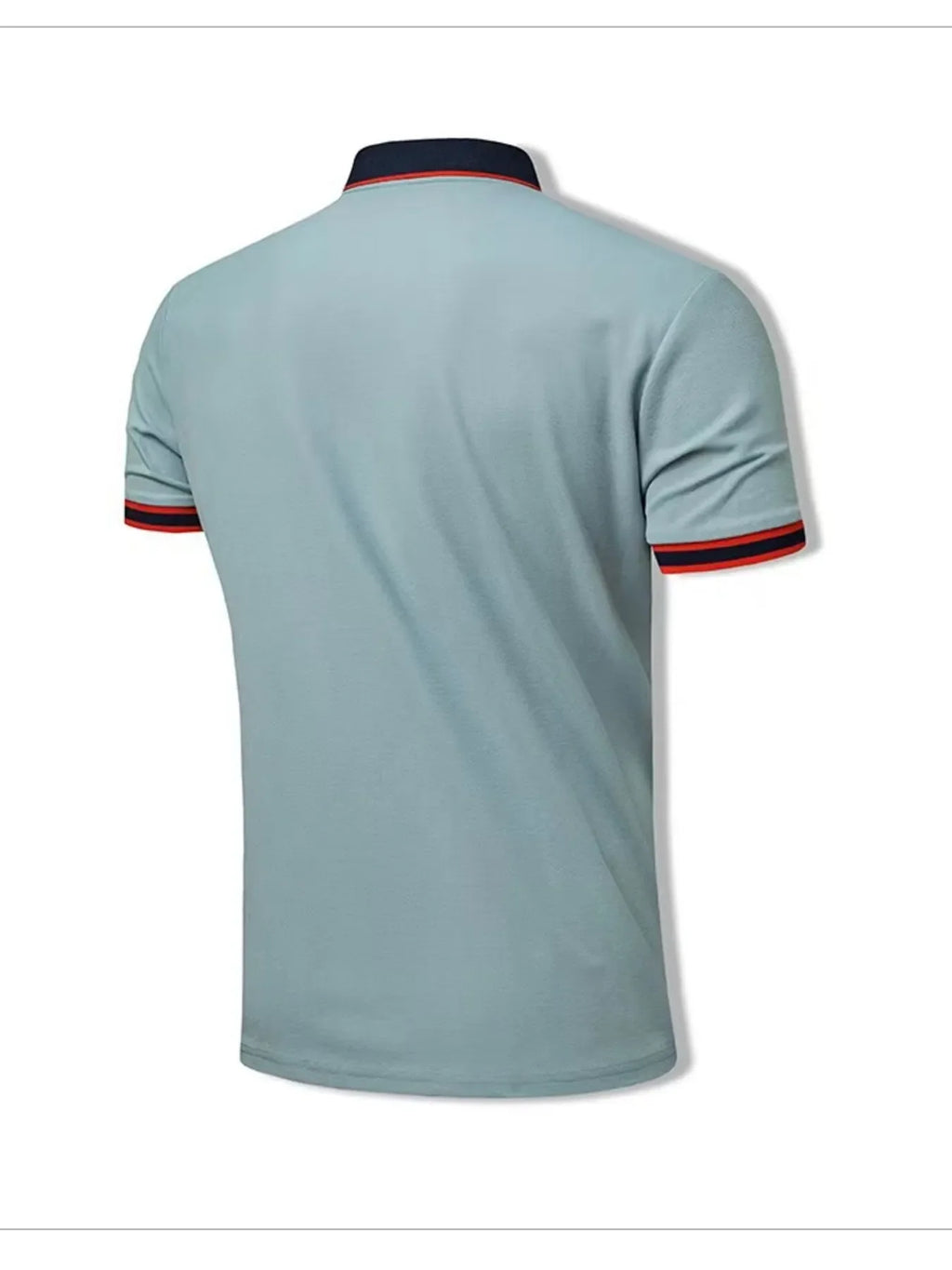 Men's Plus Size Contrast Trim Short Sleeve Polo Shirt