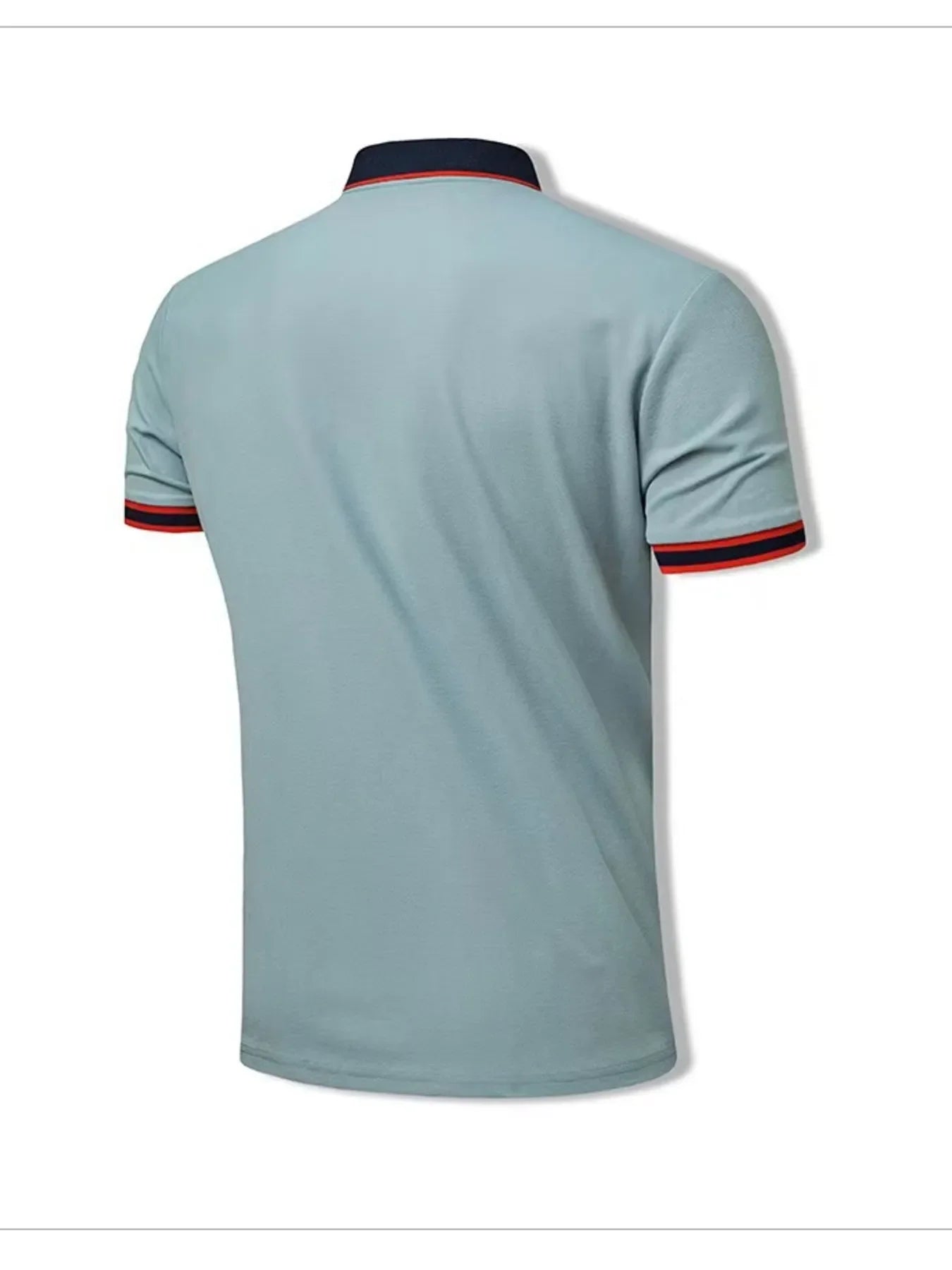 Men's Plus Size Contrast Trim Short Sleeve Polo Shirt