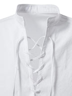 Men's Lace Up Long Sleeve Blouse