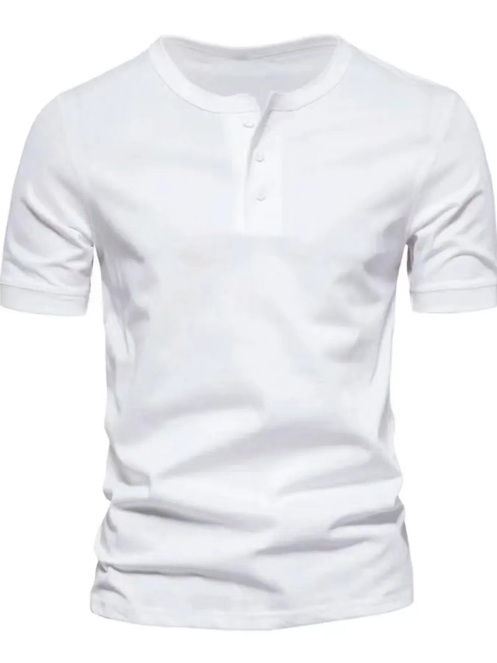 Men's Full Size Henley Style T-Shirt with Button Detail Plus Size
