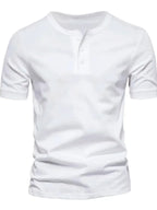 Men's Full Size Henley Style T-Shirt with Button Detail Plus Size