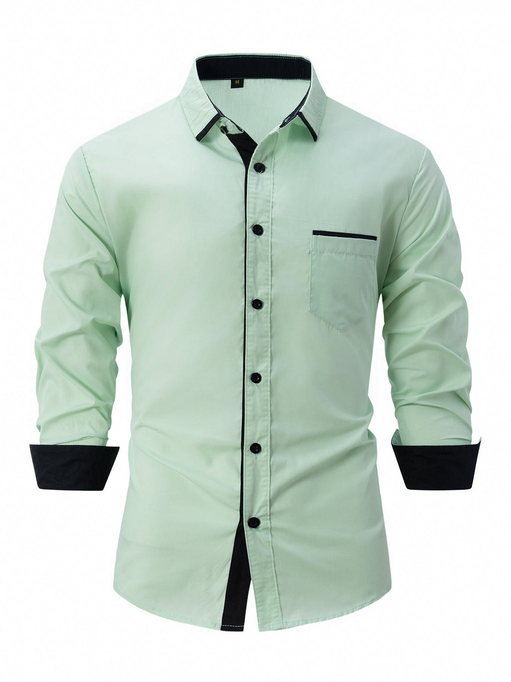 Men's Cotton Color-Matching Business Shirt Slim & Casual