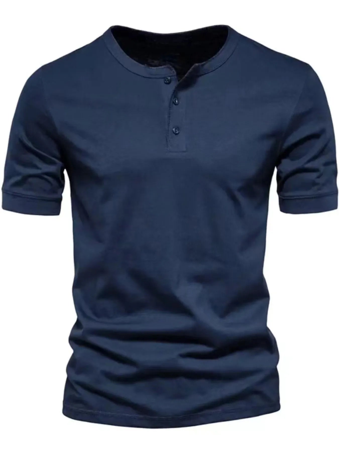 Men's Full Size Henley Style T-Shirt with Button Detail Plus Size