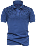 Men's Printed Collared Neck Short Sleeve Polo