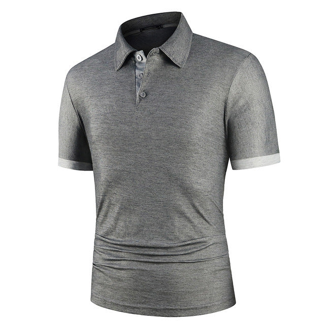 Men's Color Matching Polo Shirt Short-Sleeve Casual T-Shirt