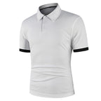 Men's Color Matching Polo Shirt Short-Sleeve Casual T-Shirt