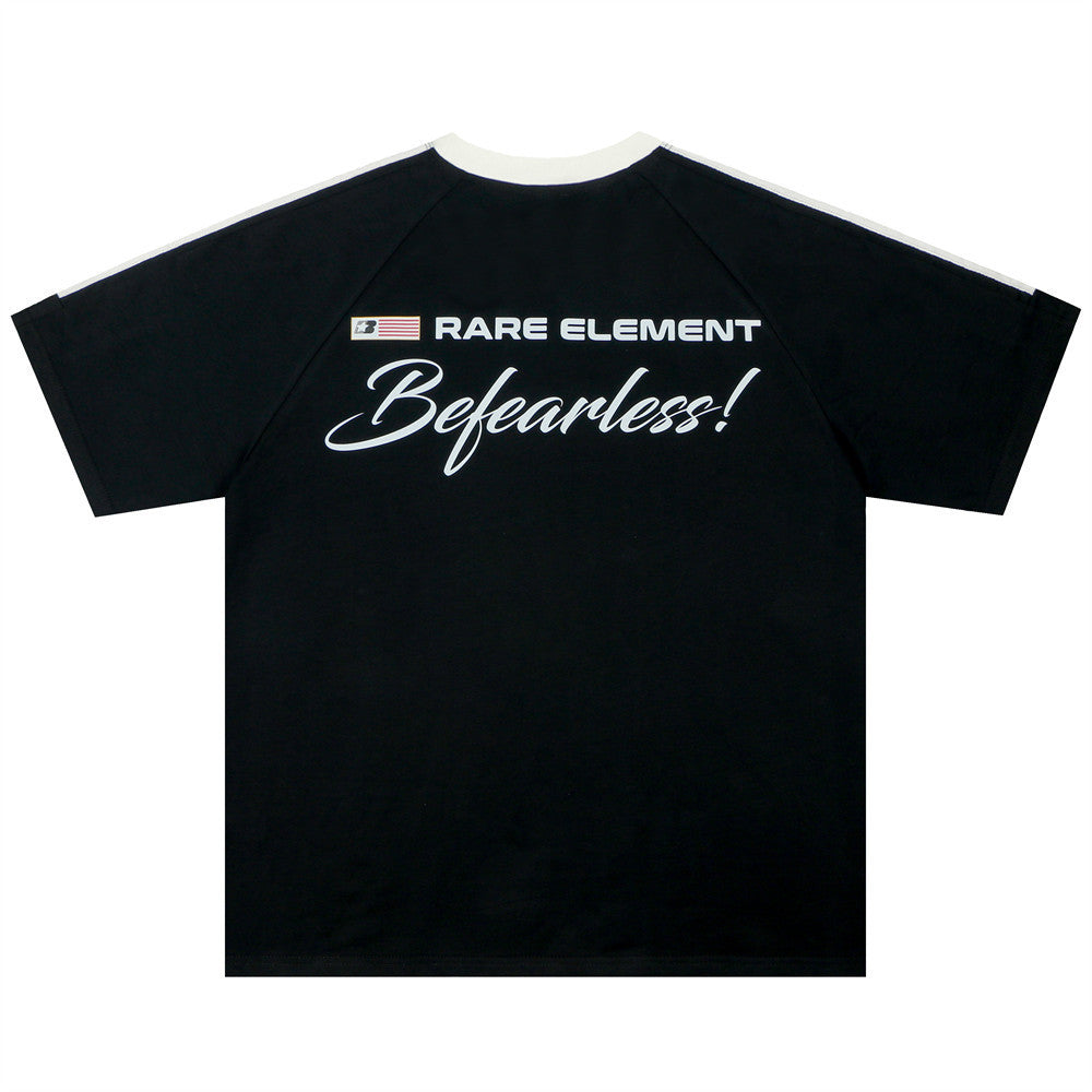 Hand-Painted Letter Print Short-Sleeve T-Shirt for Men