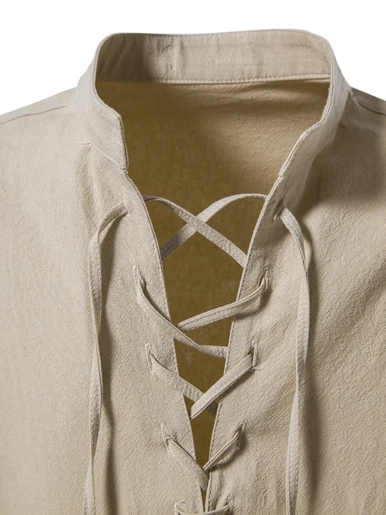 Men's Lace Up Long Sleeve Blouse