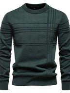 Men's Round Neck Striped Sweater