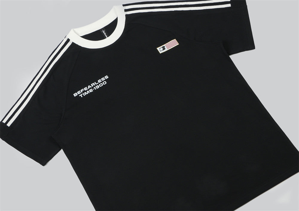 Hand-Painted Letter Print Short-Sleeve T-Shirt for Men